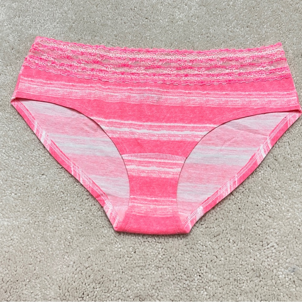 NWT Victoria’s Secret Pink Tie Dye Cotton Lace Trim Hiphugger Panties VS Large L